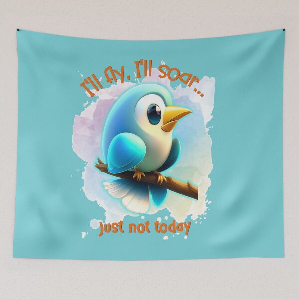 Item preview, Funny Bird Quote in Pastel Blue  designed and sold by Witsprings.