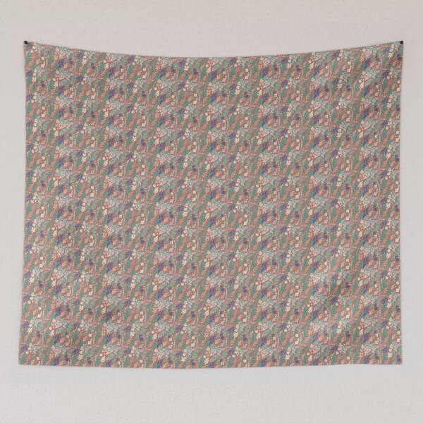Item preview, Colorful Flower Pattern with borwn backgroung designed and sold by yaytse.