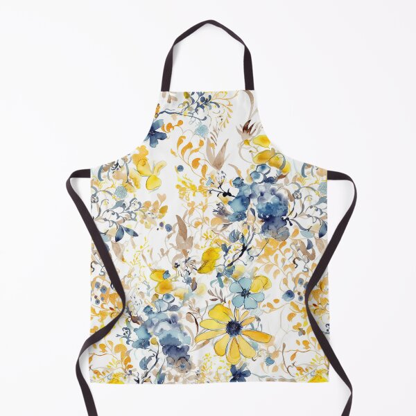 Aperçu de l'œuvre Yelvara - Fleurs d'encre en bleu et jaune (2/4) créée et vendue par sabantha.