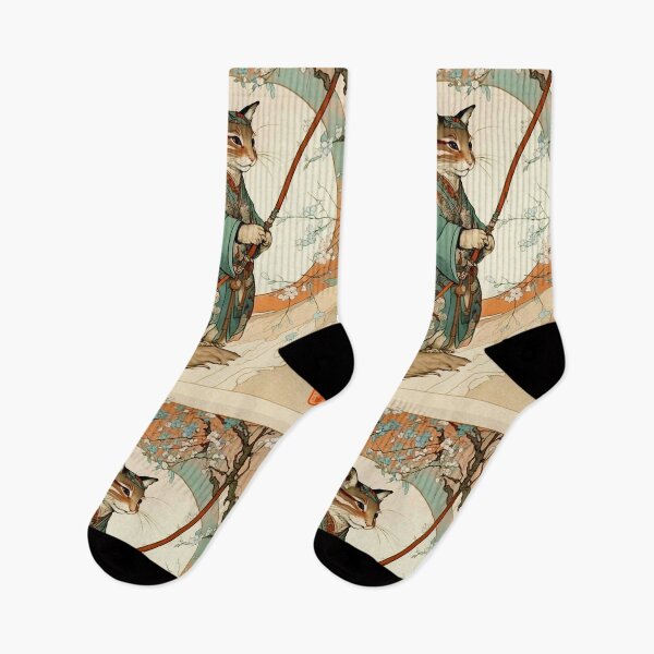 Item preview, Japanese Tanuki Samurai Cat designed and sold by entwithanaxe.