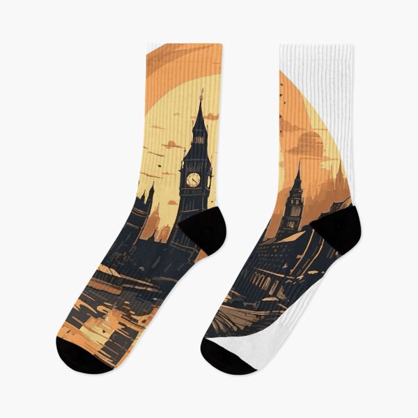 Item preview, London silhouette with a sunset designed and sold by Davlination.