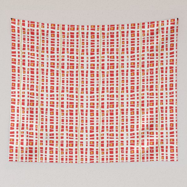 Item preview, Funky Red ,Orange and White Geometric Stripes designed and sold by LaBellCreative.