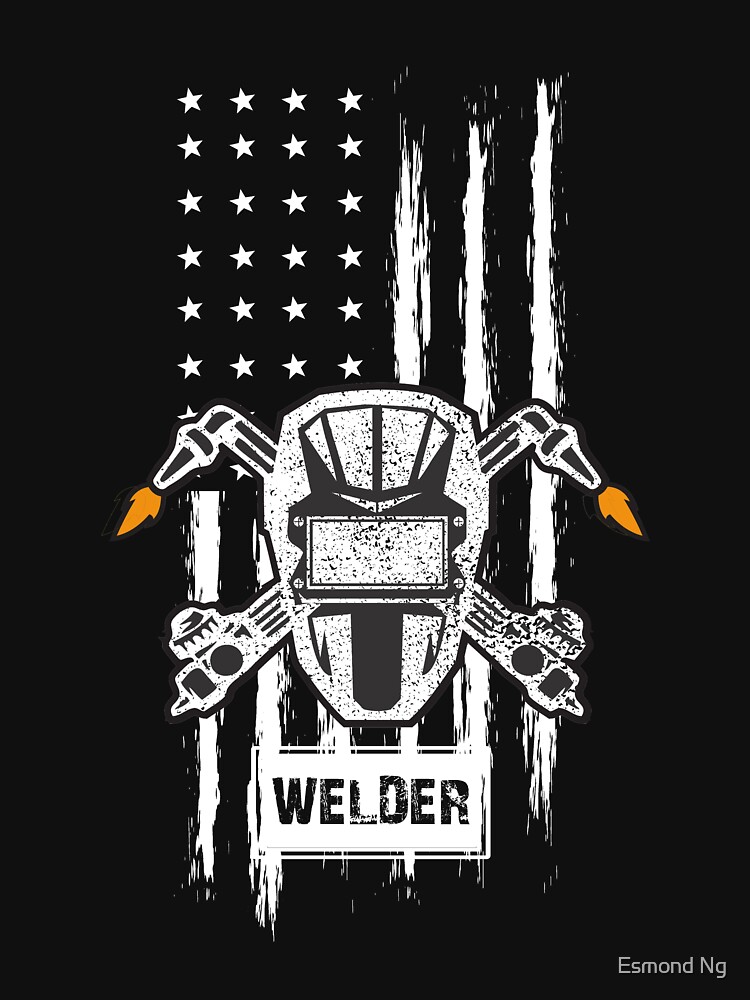 Download "American Flag Welding" T-shirt by Poxiel | Redbubble