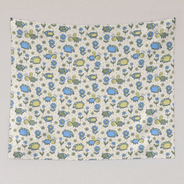 Item preview, Sweet little bugs in sky blue and lime green designed and sold by FrancesPoff.