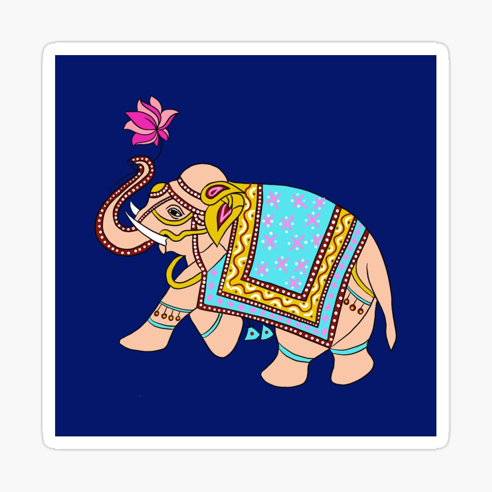 Buy Decorated Animal Elephant Rajasthani Painting Handmade Painting by  DHARMENDRA YATI. Code:ART_8806_70132 - Paintings for Sale online in India.
