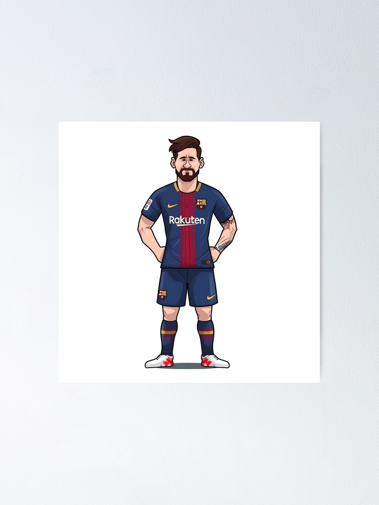 lionel Messi - Cartoon, HD Png Download - kindpng