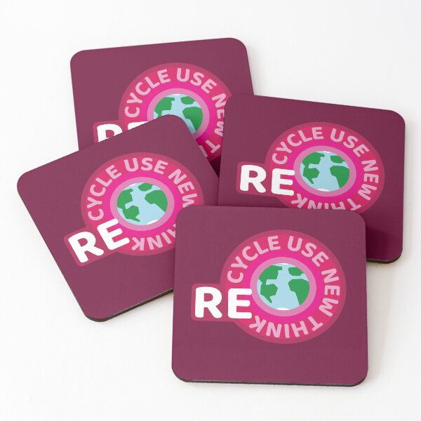 Item preview, Recycle Reuse Renew Rethink Pink Badge designed and sold by withasmiledsgn.