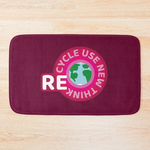 Item preview, Recycle Reuse Renew Rethink Pink Badge designed and sold by withasmiledsgn.