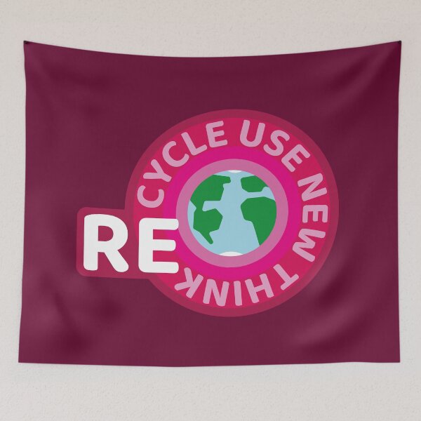 Item preview, Recycle Reuse Renew Rethink Pink Badge designed and sold by withasmiledsgn.