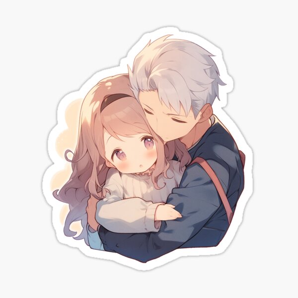 Premium Vector | Cute kawaii girl kissing and hugging her boyfriend cartoon  character illustration