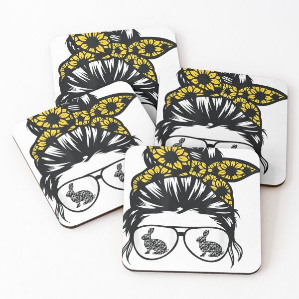 Item preview, Bunny Mama messy bun sunflower, rabbit mom messy bun hair designed and sold by andynguyen3939.