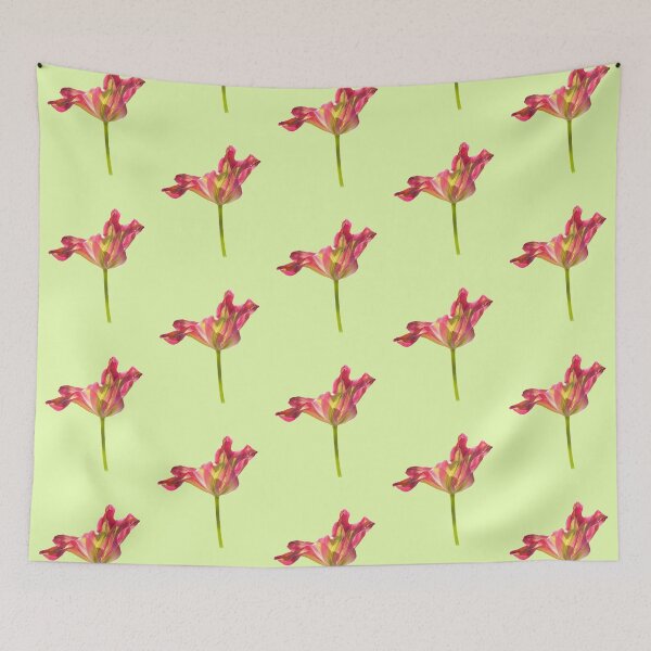 Item preview, 1 red-green tulip with a light yellow-green background designed and sold by Binas-gallery.
