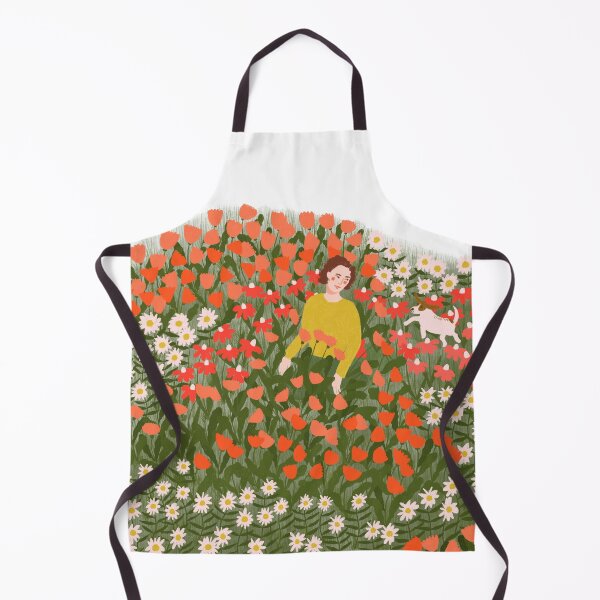 Item preview, Dog walking in the flower field designed and sold by Ema Tudose.