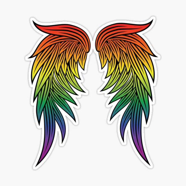 Rainbow Angel - Colorful - Sticker