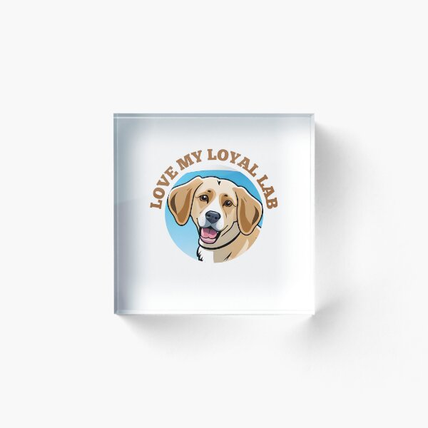 Aperçu de l'œuvre Autocollant Labrador, aime mon fidèle labo créée et vendue par Buzzdesigns.