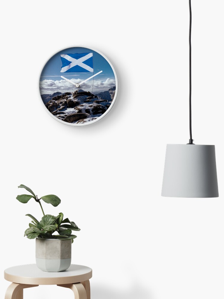 Clock, Beinn a’ Chochuill Saltire designed and sold by Hike-and-Click