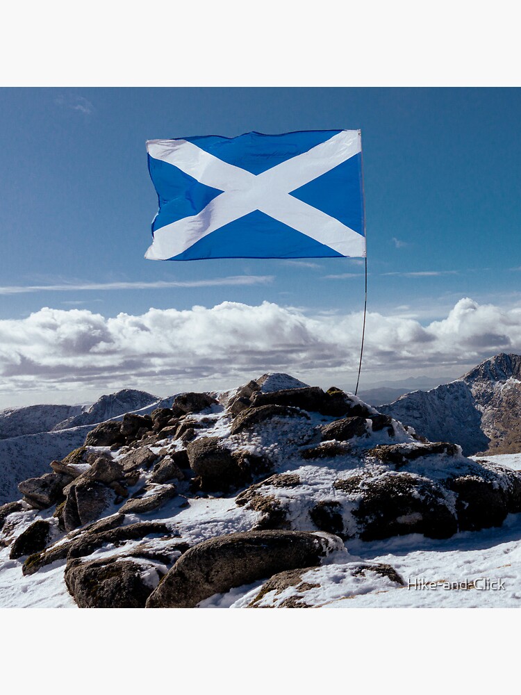 Artwork view, Beinn a’ Chochuill Saltire designed and sold by Hike-and-Click