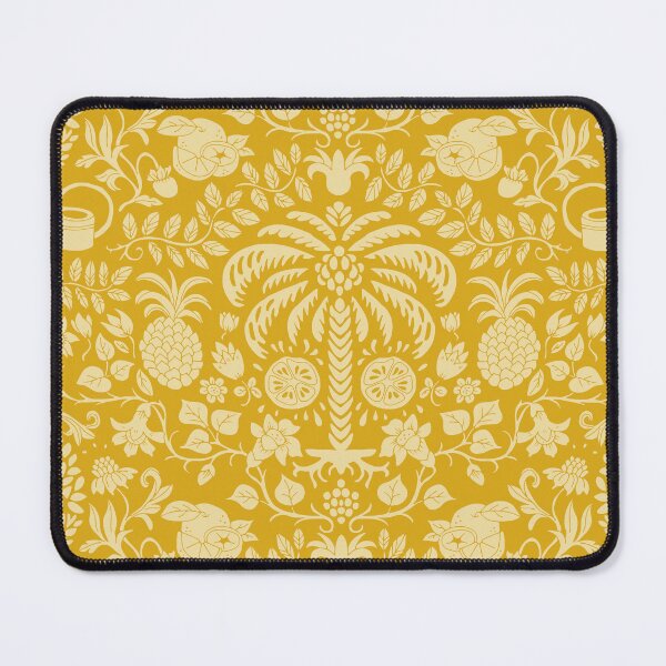 Item preview, orange tree and palm garden damask gold and marigold | repeat pattern designed and sold by colorofmagic.