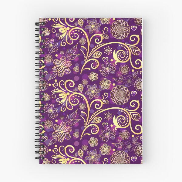 Artikelvorschau, Violettes goldenes Blumenmandala-Muster entworfen und verkauft von CaseMarket.