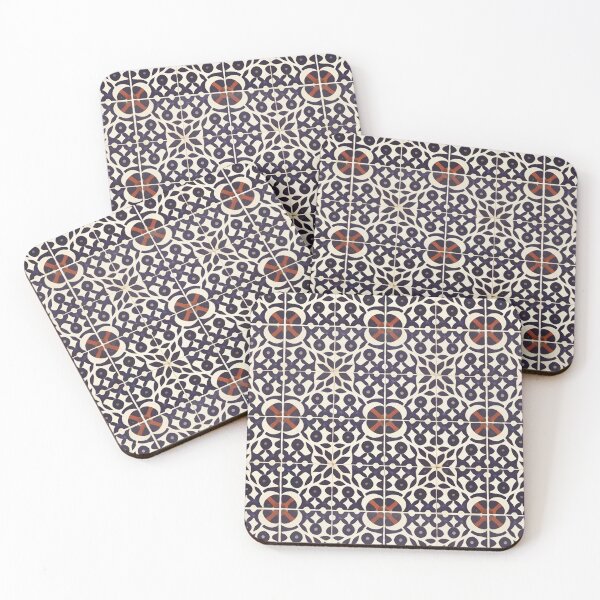 Artikelvorschau, Retro Tile Pattern Milky White and Midnight Purple with a little Brown entworfen und verkauft von RetroTile.