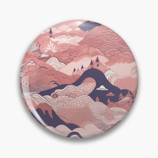 Item preview, Pink Japanese Mountains Wagara Pattern  designed and sold by StudioTokyo.