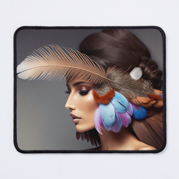 Item preview, A Woman Wearing Beautiful Feathers designed and sold by KALEIDOSCOPE UK.