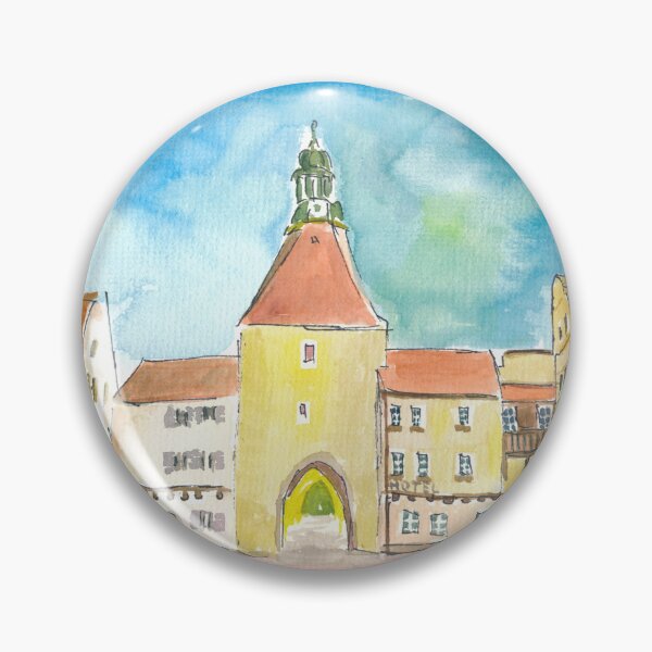 Item preview, Weiden Bavaria Lower Market Square with Gate and Medieval Houses designed and sold by artshop77.