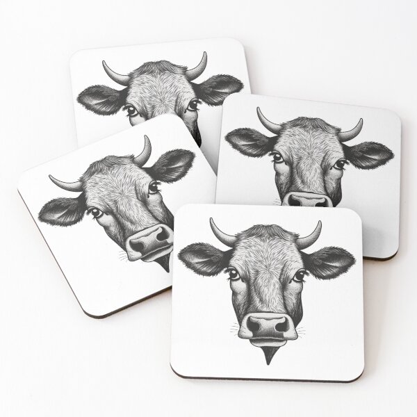 Item preview, Cow/Bull Black and White portrait designed and sold by OtterComforts.