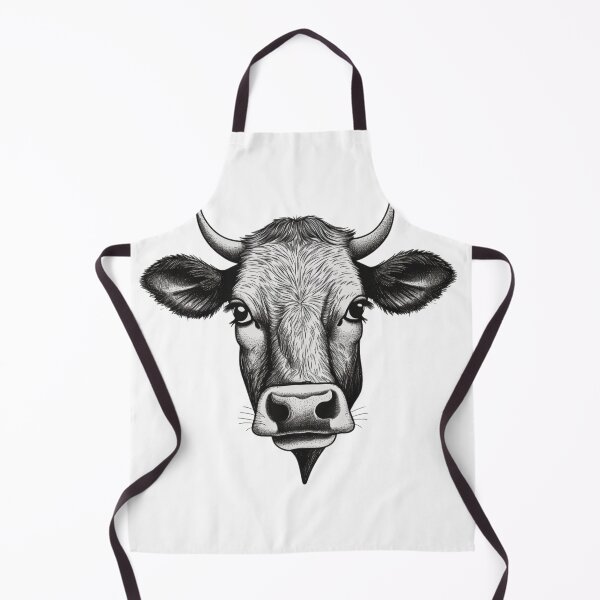 Item preview, Cow/Bull Black and White portrait designed and sold by OtterComforts.