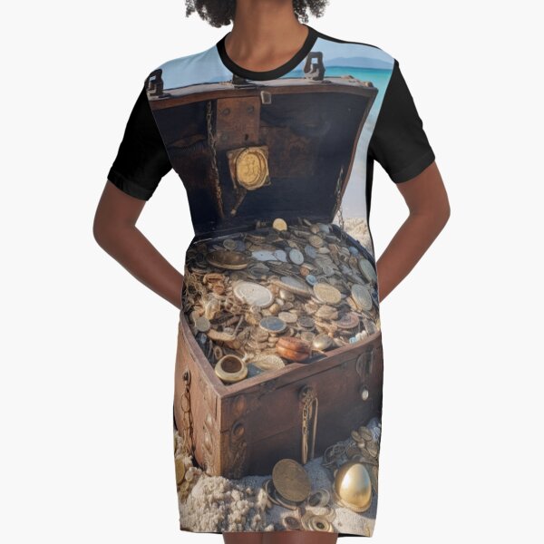 Treasure Chest - a pirate's booty found Graphic T-Shirt Dress