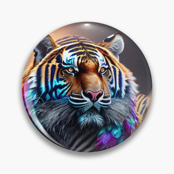 Item preview, A Beautiful Fantasy Dream-Like Feathered Tiger in Klimt Style designed and sold by KALEIDOSCOPE UK.