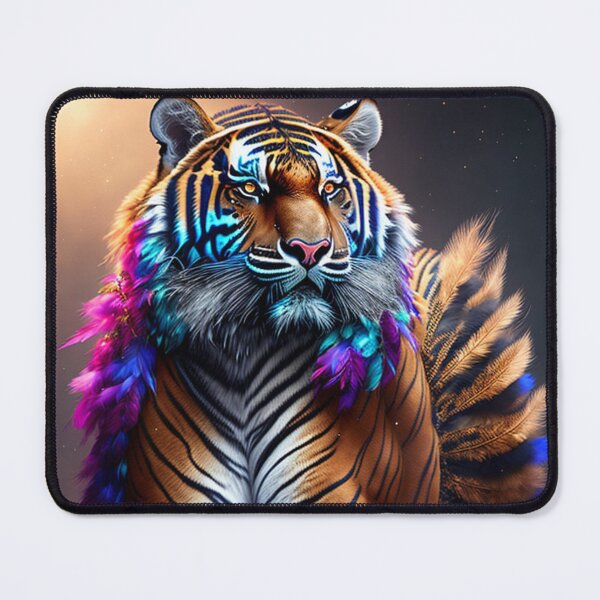 Item preview, A Beautiful Fantasy Dream-Like Feathered Tiger in Klimt Style designed and sold by KALEIDOSCOPE UK.