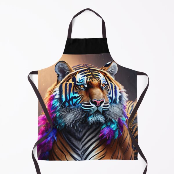 Item preview, A Beautiful Fantasy Dream-Like Feathered Tiger in Klimt Style designed and sold by KALEIDOSCOPE UK.