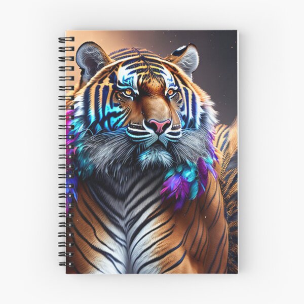 Item preview, A Beautiful Fantasy Dream-Like Feathered Tiger in Klimt Style designed and sold by KALEIDOSCOPE UK.
