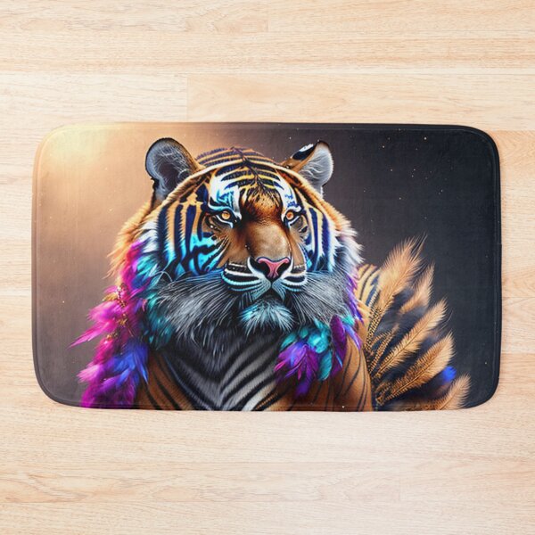Item preview, A Beautiful Fantasy Dream-Like Feathered Tiger in Klimt Style designed and sold by KALEIDOSCOPE UK.