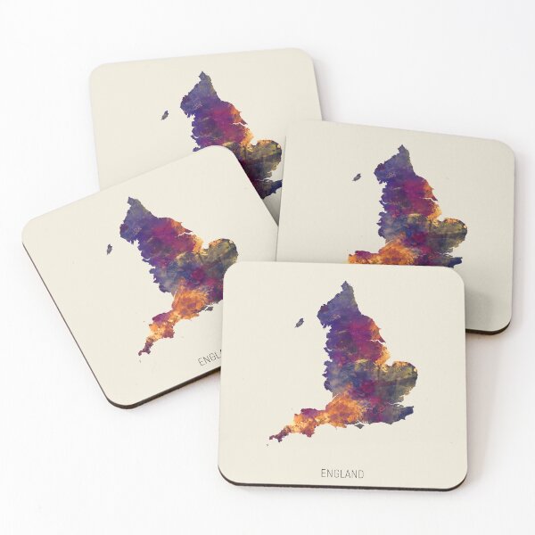 Item preview, England Watercolor Map designed and sold by ArtPrints.