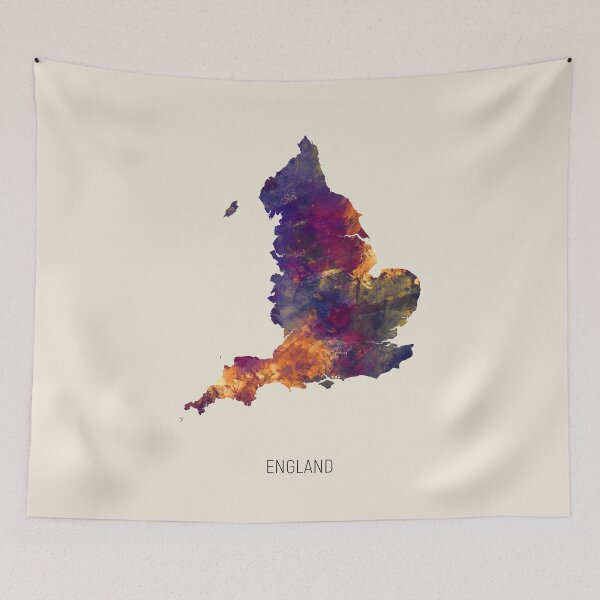Item preview, England Watercolor Map designed and sold by ArtPrints.