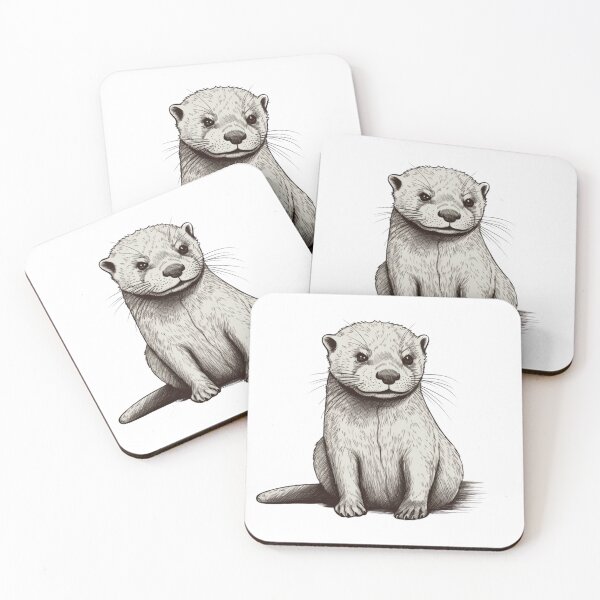Item preview, Cute black and White Otter designed and sold by OtterComforts.