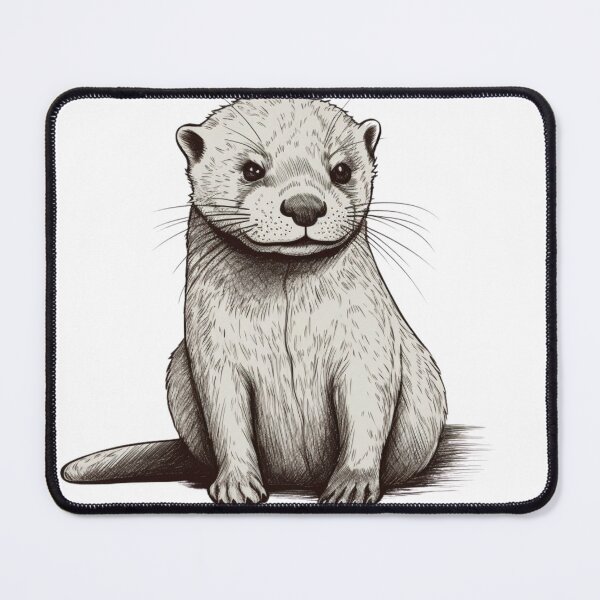 Item preview, Cute black and White Otter designed and sold by OtterComforts.