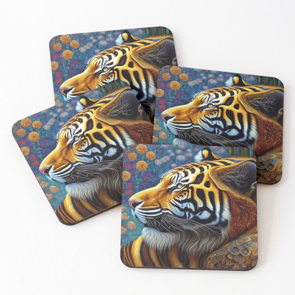 Item preview, A Beautiful Exotic Fantasy Jewelled Tiger in Klimt style designed and sold by KALEIDOSCOPE UK.