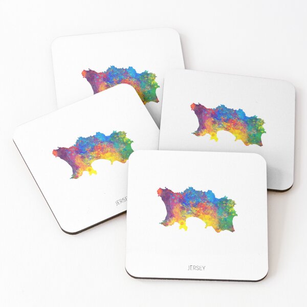 Item preview, Jersey Watercolor Map designed and sold by ArtPrints.