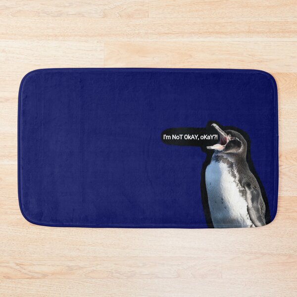Item preview,  (Dark Blue #060D5B Background) Galapagos Penguin is not okay, okay?   designed and sold by SBPenguins.