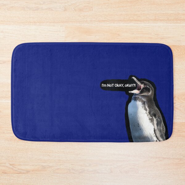 Item preview, (Blue #0F1D7B Background) Galapagos Penguin is not okay, okay?  designed and sold by SBPenguins.