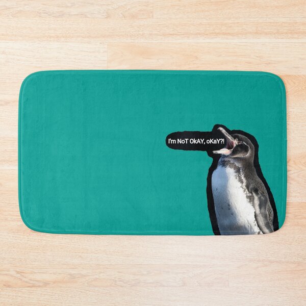 Item preview, (Teal #03A096 Background) Galapagos Penguin is not okay, okay?  designed and sold by SBPenguins.