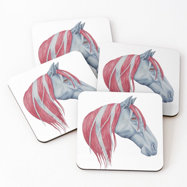 Item preview, Crimson and white horse designed and sold by Juanita2023.