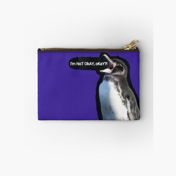 Item preview, (Dark Purple #3A2096 Background) Galapagos Penguin is not okay, okay? designed and sold by SBPenguins.