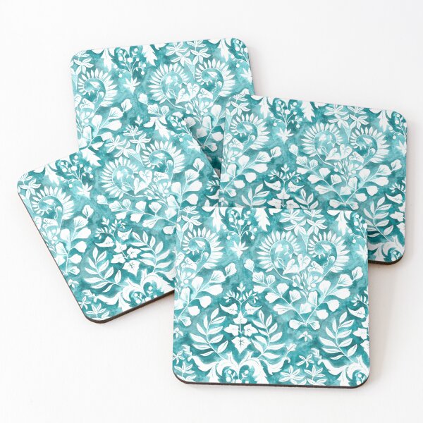 Item preview, Negative Space Botanical Watercolor - Turquoise  designed and sold by TigaTiga.