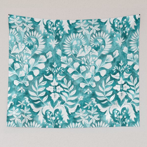 Item preview, Negative Space Botanical Watercolor - Turquoise  designed and sold by TigaTiga.