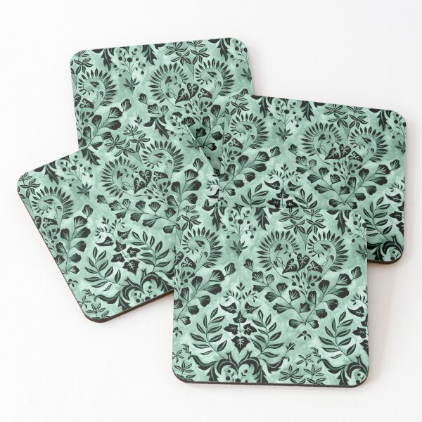 Item preview, Negative Space Botanical Watercolor - Goth Green designed and sold by TigaTiga.
