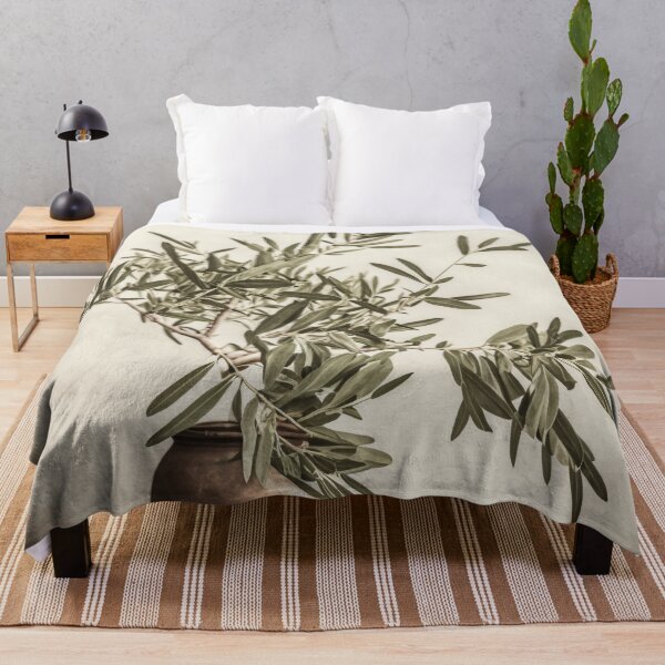 Item preview, Vintage-Inspired Olive Branch Vase Wall Art - Green Botanical Decor designed and sold by Maisonsucces.